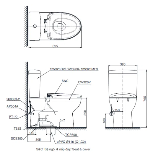TOTO WASHLET+ với thiết kế hiện đại