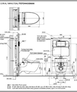 bàn cầu treo tường LP CW812RA/WH172A/TCF24410AAA/MB174P#SS