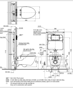 bàn cầu treo tường CW812REA/WH172AT/TCF23460AAA/TCA465/MB174P#SS