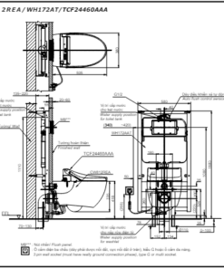 bàn cầu treo tường CW812REA/TCF24460AAA/WH172AT/TCA465/MB174P#SS