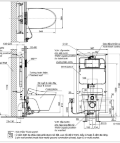 bàn cầu treo tường CW822REA/TCF23460AAA/WH172AT/TCA465/MB170P#SS