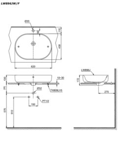 Chậu đặt trên bàn TOTO LW896JW/F#ASB