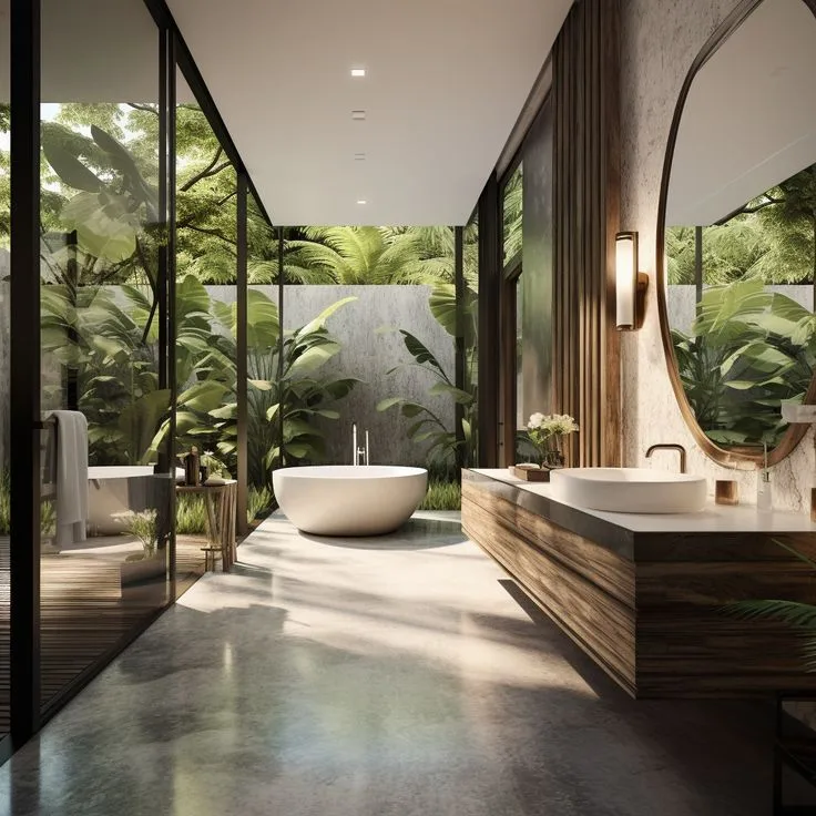 Phòng tắm phong cách Indochine
