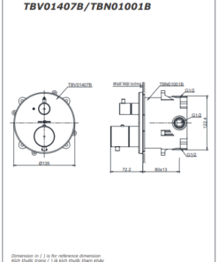 Van điều chỉnh nhiệt độ kèm van dừng TBV01407B/TBN01001B