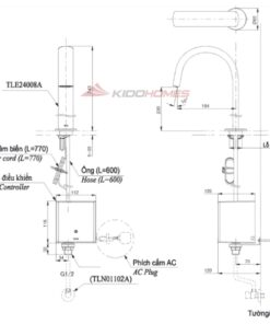 Vòi chậu rửa mặt cổ cao cảm ứng TOTO TLE24008V