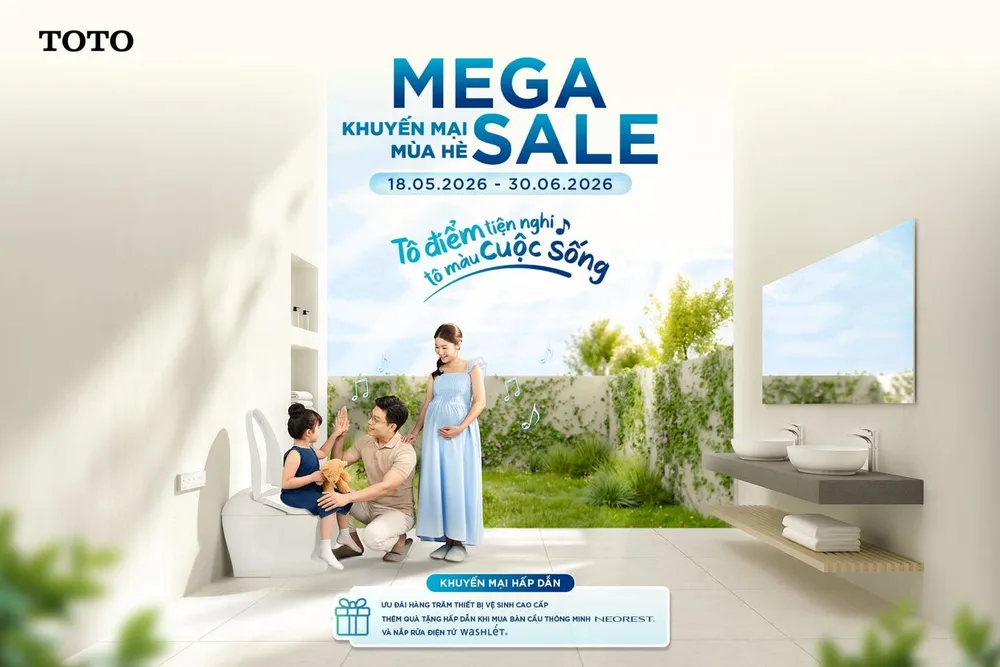 TOTO Summer Sale tháng 6/2026: Giảm đến 30% cho bồn cầu thông minh và thiết bị phòng tắm