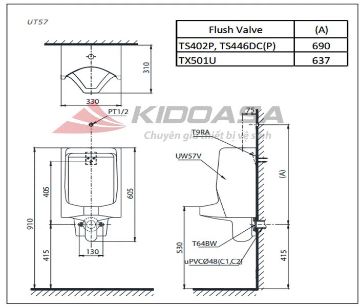 Bồn tiểu nam TOTO UT57R