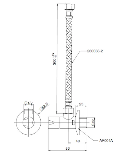 Van dừng kèm dây cấp nước TOTO HAP004A-F