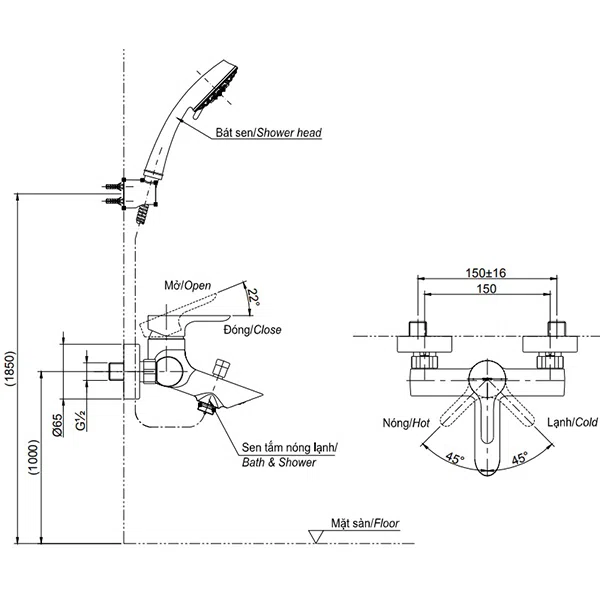 Sen tắm nóng lạnh TOTO TBS01302V/DGH104ZR