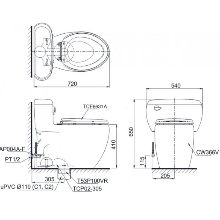 Lịch sử hơn 100 năm của TOTO: Từ Toyo Toki 1917 đến đế chế thiết bị vệ sinh toàn cầu - Bồn cầu 1 khối TOTO MS366W7 (MS366W7)