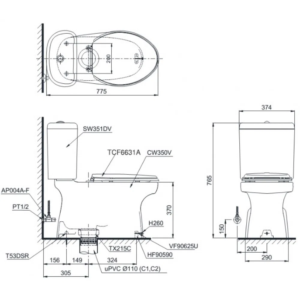 Vì Sao Các Kiến Trúc Sư & Nhà Thiết Kế Tin Tưởng Bồn Cầu Thông Minh TOTO WASHLET+ - Bồn cầu 2 khối TOTO CS351DW7 (CS351DW7)