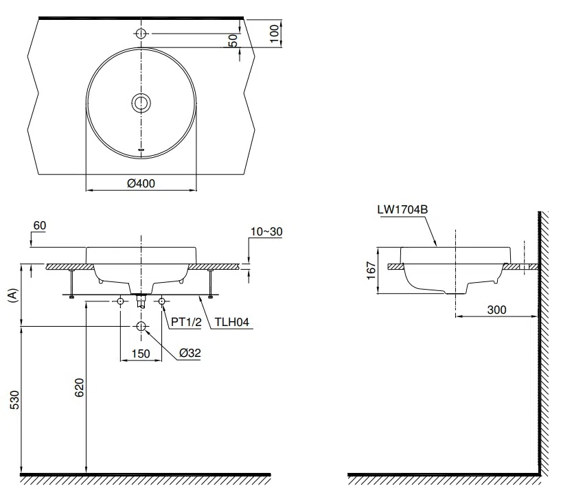 Chậu rửa lavabo đặt bàn TOTO LW1704B