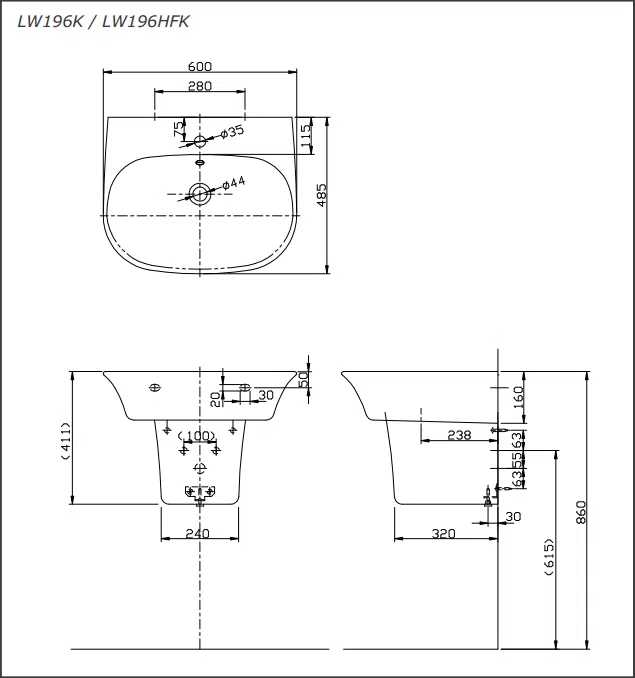 Chậu rửa lavabo TOTO LW196K#XW/LW196HFK#WH TX801LN