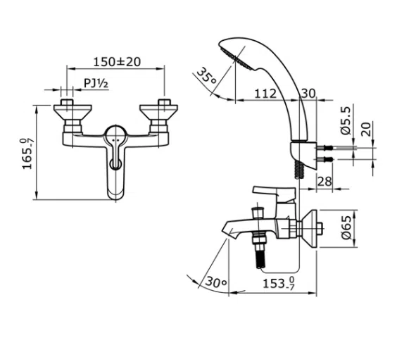 Bộ sen tắm TOTO TX471SO - Nóng lạnh