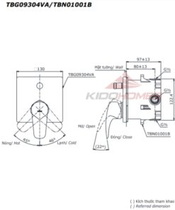 Van gật gù điều chỉnh nóng lạnh GM TBG09304VA/TBN01001B