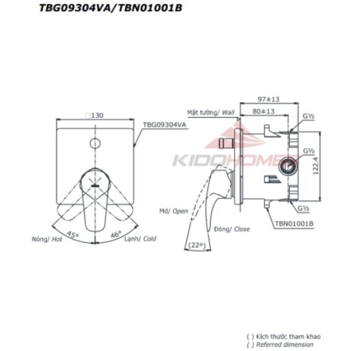 Van gật gù điều chỉnh nóng lạnh GM TBG09304VA/TBN01001B