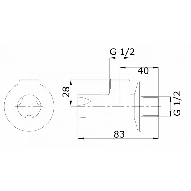 Bản vẽ kĩ thuật Van Khóa TOTO HAP004A