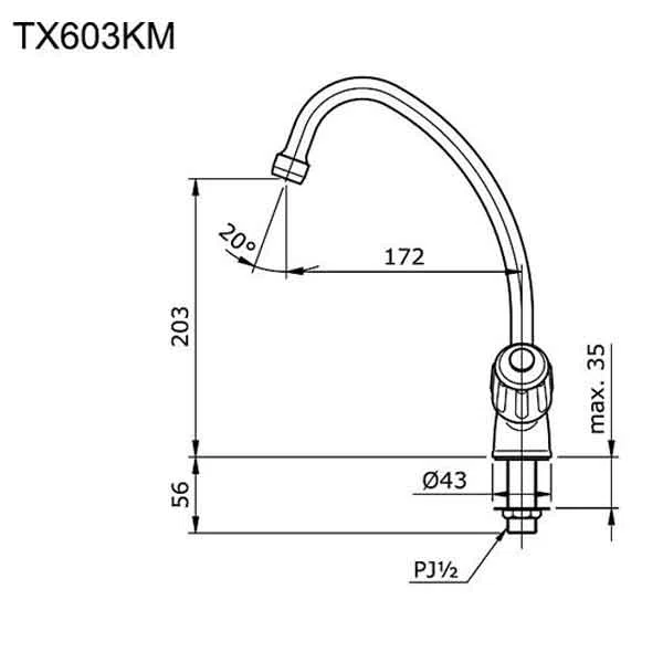 Vòi bếp nước lạnh TOTO TX603KM