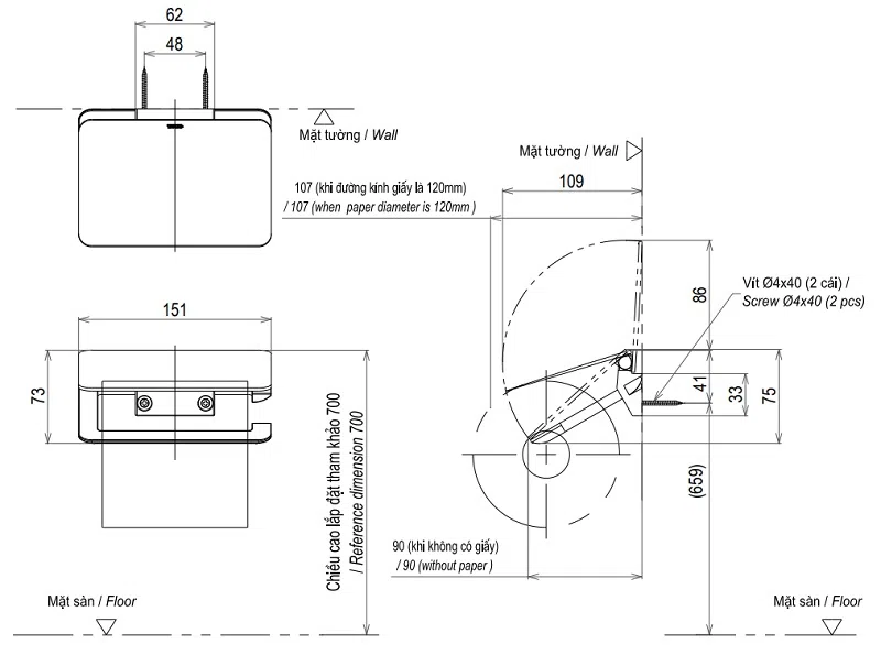 Lô Giấy Vệ Sinh TOTO YH902V