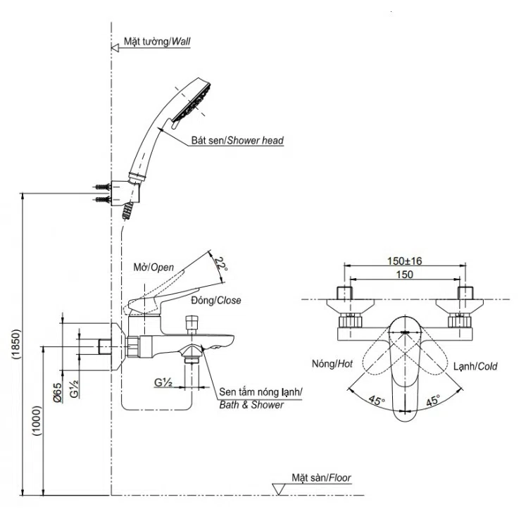 Sen Tắm Nóng Lạnh TOTO TBS04302V/TBW01008A
