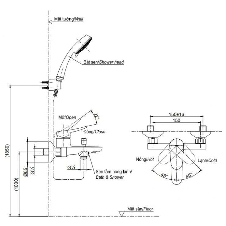 Sen Tắm Nóng Lạnh TOTO TBS04302V/TBW02017A