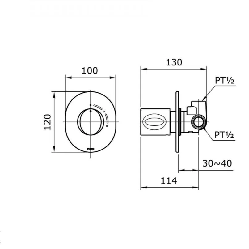 Van điều chỉnh nóng lạnh TOTO TX443SQBR