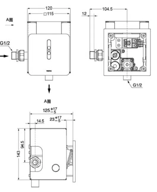 Van Xả Tiểu Nam TOTO DUE126UK/HS376TT - Dùng pin