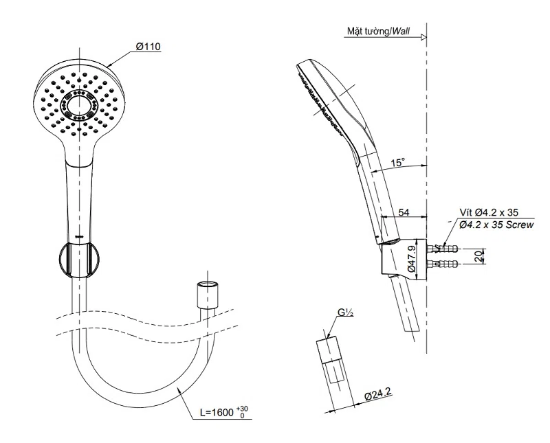 Sen Tắm Nóng Lạnh TOTO TBG01302VA/TBW01008A