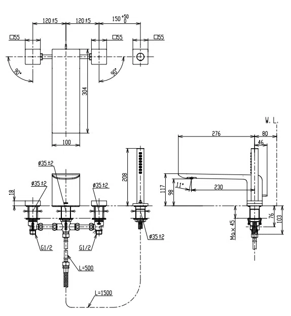 Vòi Xả Bồn Tắm TOTO TBP02202AA