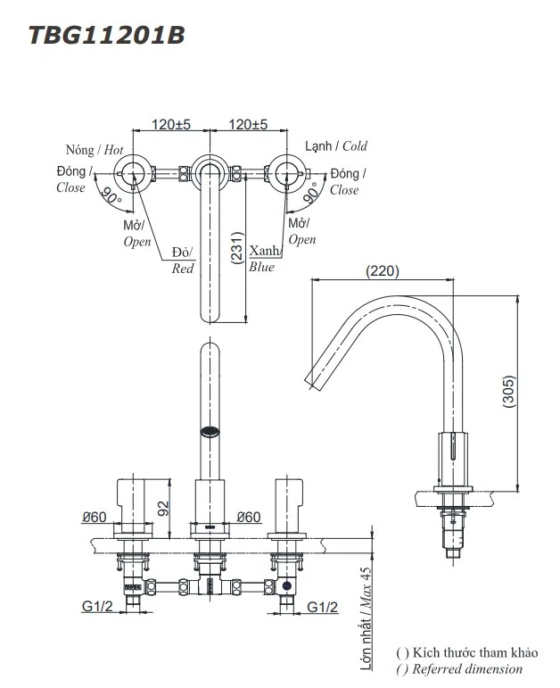 Vòi Xả Bồn Tắm TOTO TBG11201B