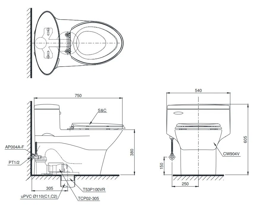 Phòng vệ sinh hiện đại với thiết bị TOTO