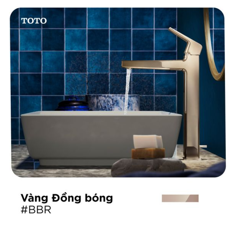 Bộ sưu tập sen vòi mạ màu PVD TOTO vàng đồng bóng