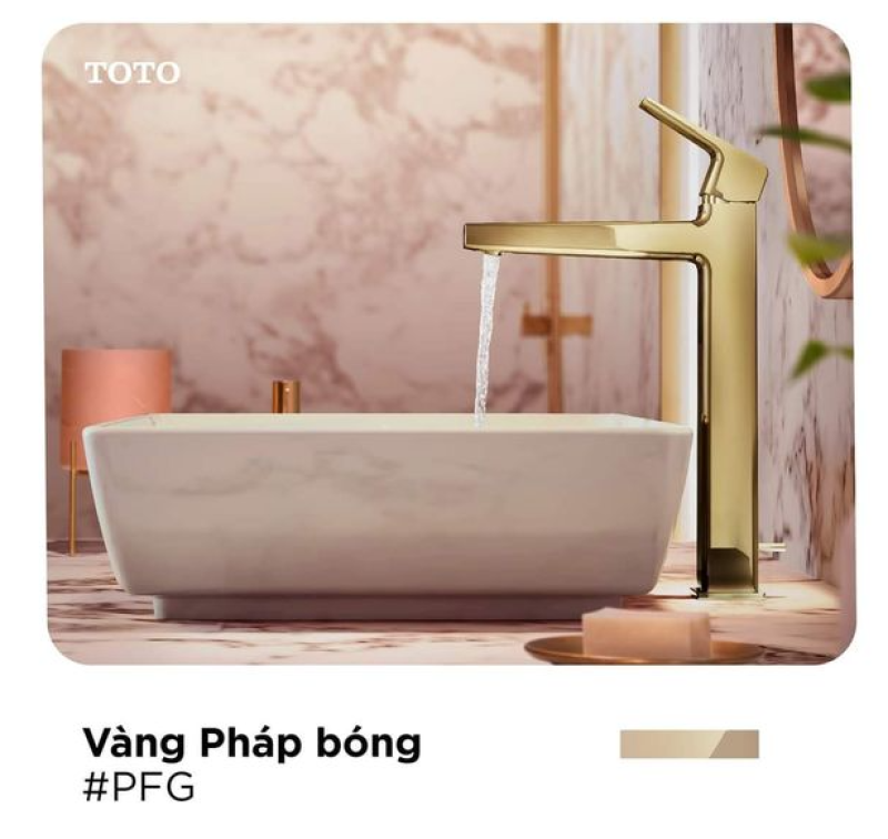 Bộ sưu tập sen vòi mạ màu PVD TOTO vàng pháp bóng