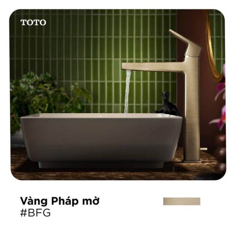 Bộ sưu tập sen vòi mạ màu PVD TOTO vàng pháp mờ