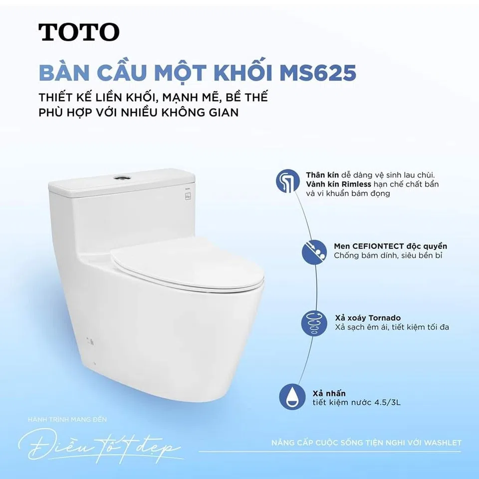 Bồn cầu toto 1 khối