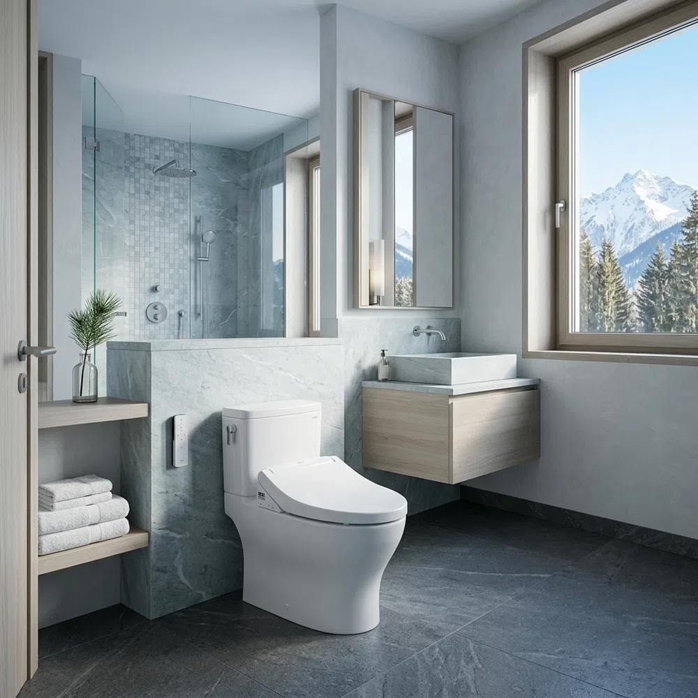 Bồn cầu TOTO CS326DW26#XW kèm nắp rửa WASHLET S1 cao cấp - Giải pháp vệ sinh hiện đại cho phòng tắm sang trọng