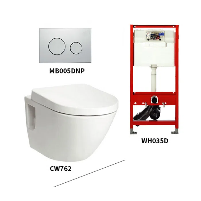 Bồn cầu treo tường TOTO CW762#XW/TC384CVK#W/WH035D/MB005DNP