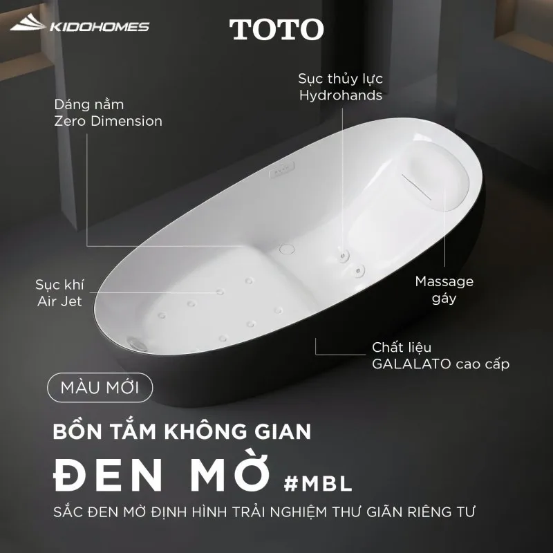 Bồn tắm màu đen mờ TOTO