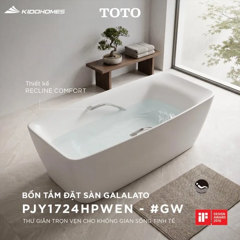Bồn tắm màu trắng mờ TOTO