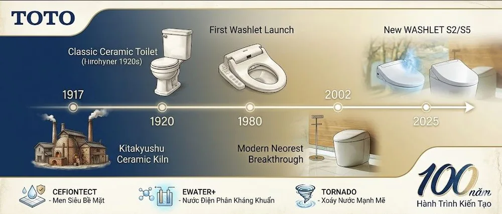 Câu chuyện TOTO: hành trình từ gốm sứ đến bồn cầu thông minh Neorest
