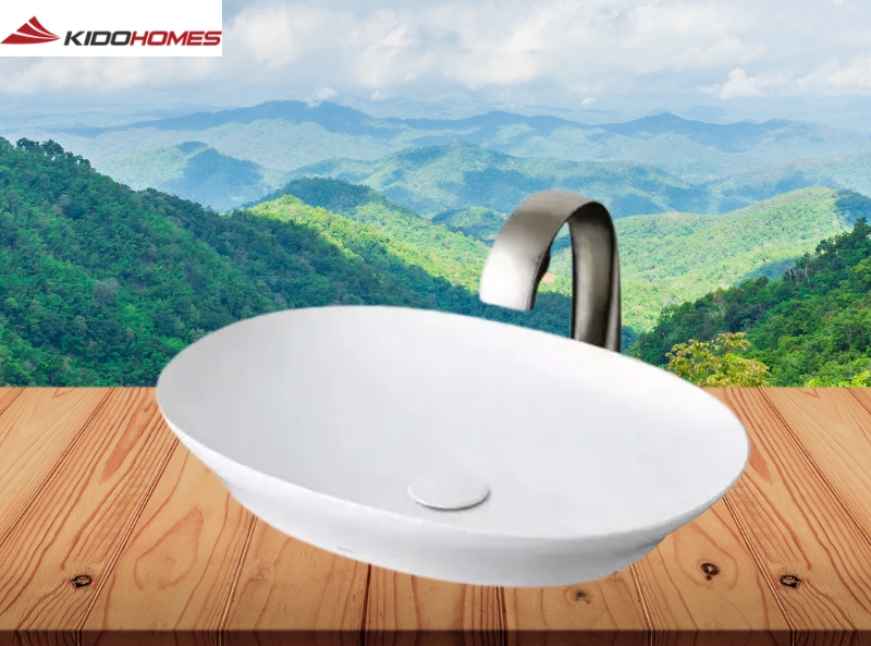 Lavabo để bàn men sứ chống bám bẩn LT4706XW