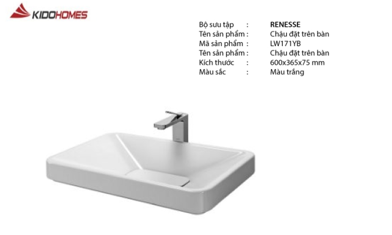 Chậu rửa mặt lavabo thuộc bộ sưu tập RENESSE TOTO