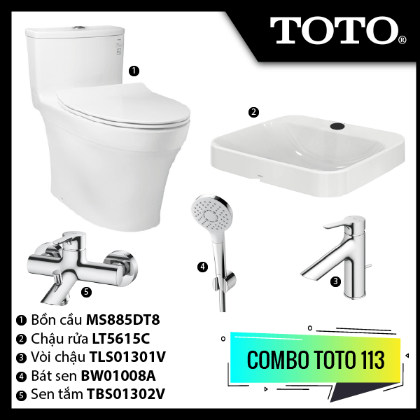 Combo thiết bị vệ sinh Toto 113 mới nhất thị trường