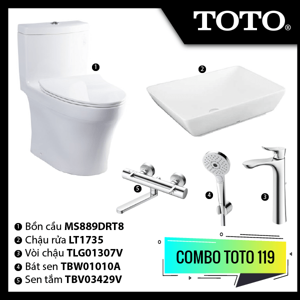 Combo thiết bị vệ sinh Toto 119 mới nhất thị trường