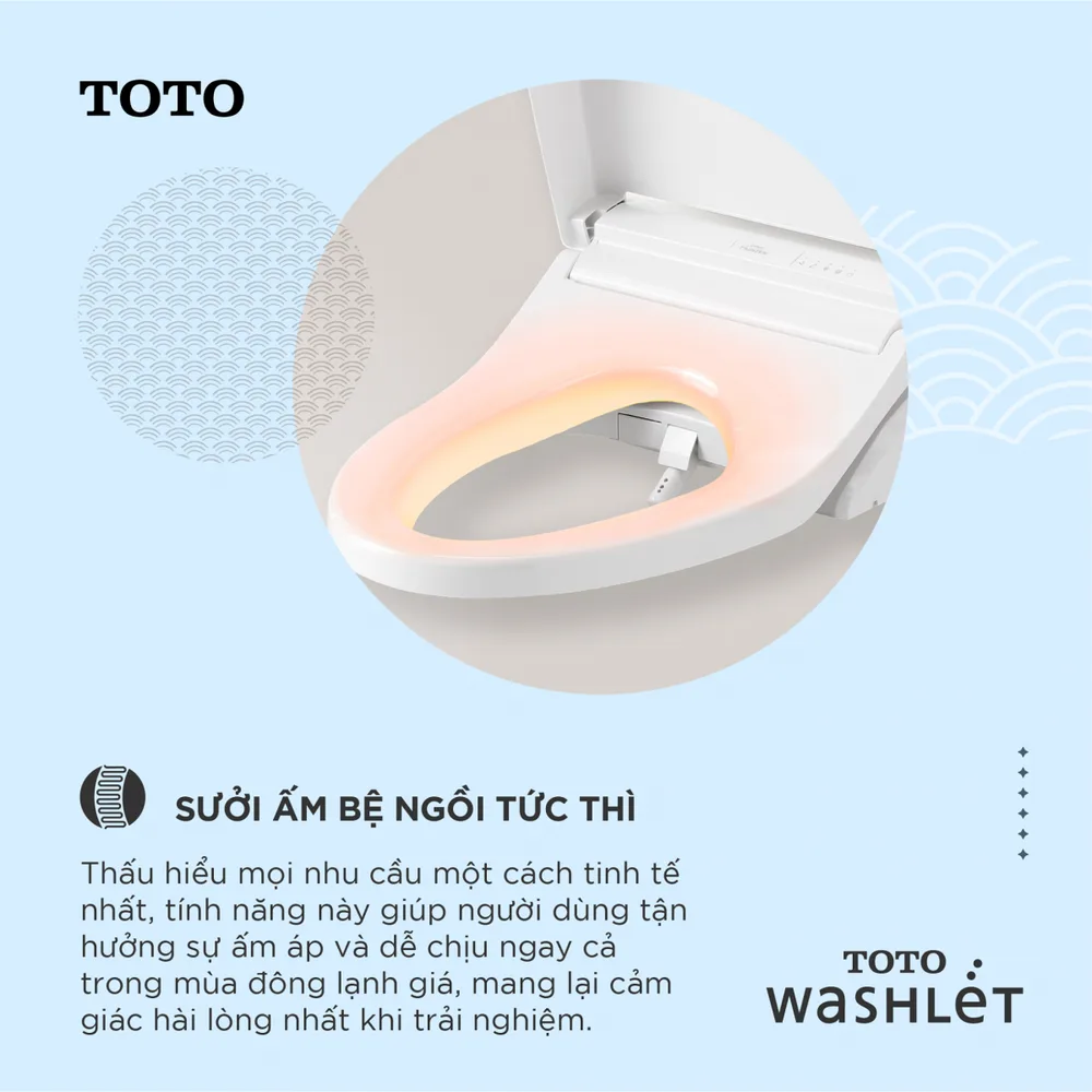 Sưởi ấm bệ ngồi tức thì + sấy khô điều chỉnh - thoải mái cả mùa đông