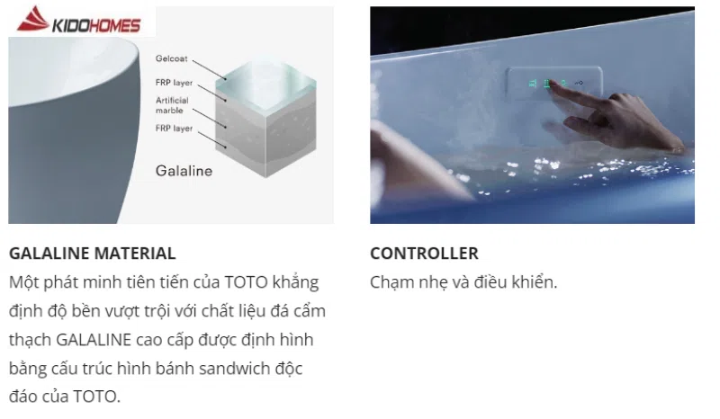 Bồn tắm xây TOTO - Công nghệ tư thế tắm không trọng lực Zero Dimension độc quyền trên Bồn tắm TOTO.