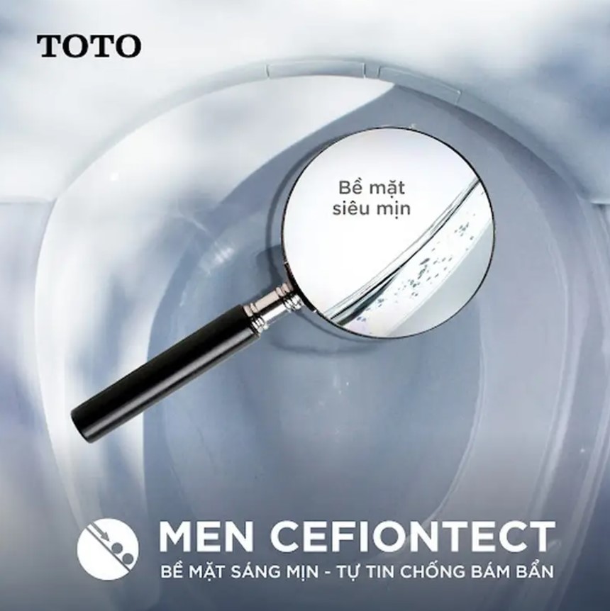 Công nghệ men Cefiotect giúp bồn cầu sạch sẽ đẹp đẽ suốt thời gian sử dụng