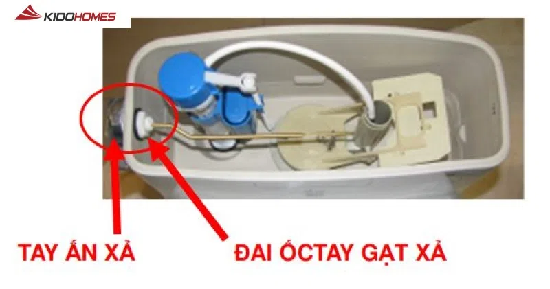 Khắc phục bồn cầu TOTO xả nước yếu - kiểm tra tay gạt