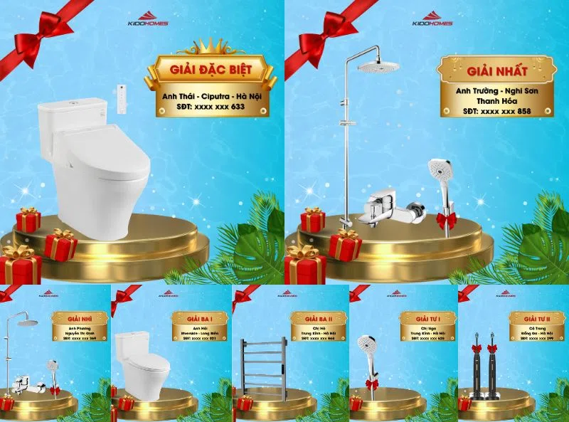 Công bố danh sách khách hàng trúng thưởng chương trình Sống đẳng cấp cùng TOTO Kidohomes