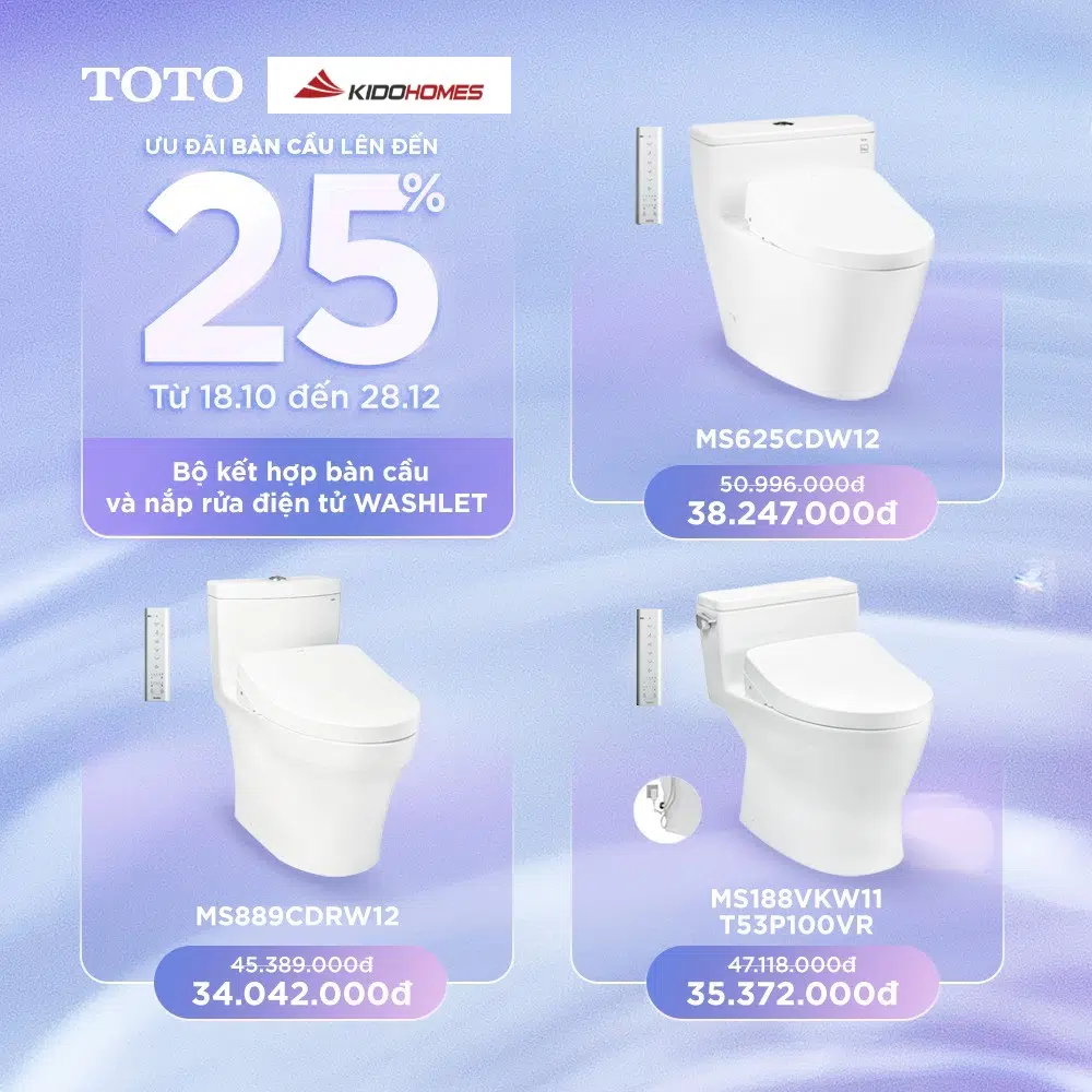 TOTO khuyến mãi 2023 bồn cầu kết hợp nắp rửa điện tử đến 25%